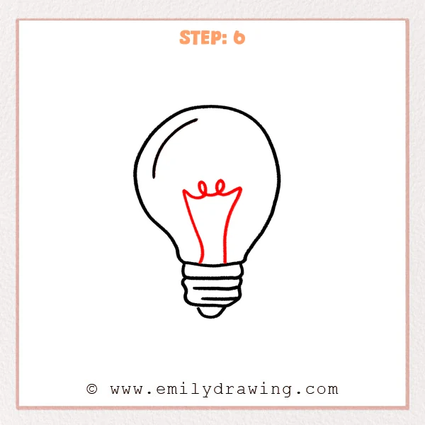 how to draw a light bulb - Step 6